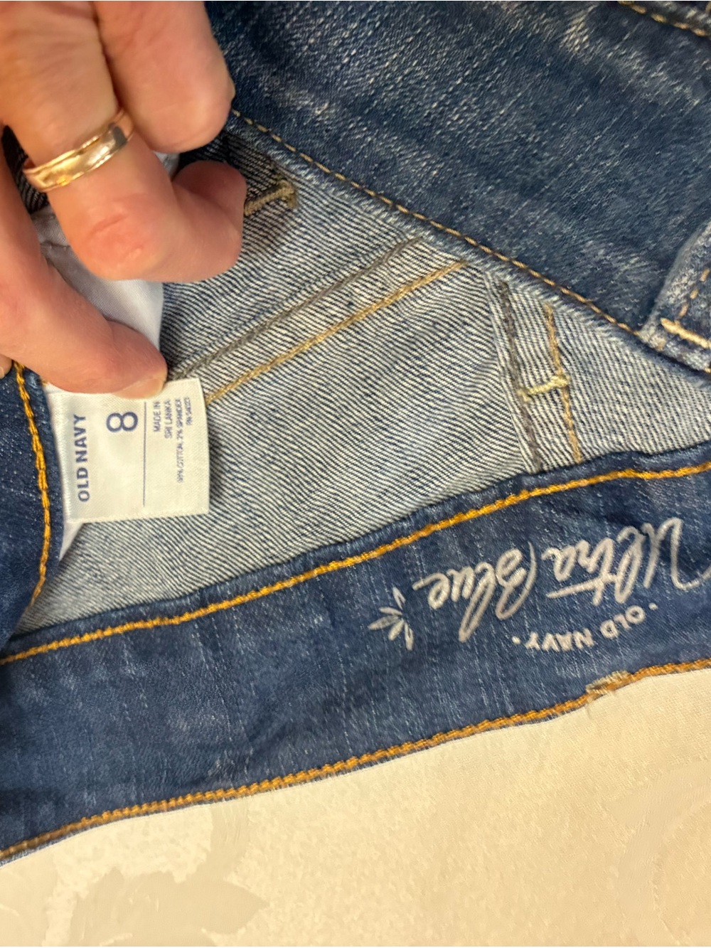 Women’s Old Navy Distressed Jean Cutoff Shorts with Patriotic Patches, W32 - Picture 13 of 16